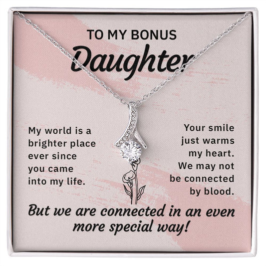 Bonus Daughter Gifts From Stepdad, Step Daughter Gifts From Stepmom, Stepdaughter Gifts From Stepdad, Father Stepdaughter Necklace, To My Bonus Daughter Necklaces, Christmas Gifts For Bonus11 Alluring Beauty Necklace
