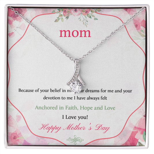 Mom Necklace Gifts for Mom from Daughter to Mom Gifts for Mothers Day from Daughter, To My Mom Necklace from Daughter to Mom Birthday Gifts Necklace with Message Card and Gift Box12 Alluring Beauty Necklace