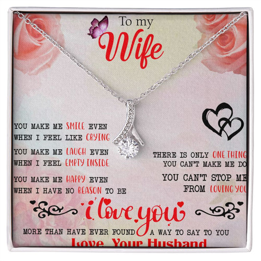 To My Wife Necklace, Wedding Anniversary Jewelry For Women, Necklace For Wife from Husband, Gift For Wife Birthday Gifts From Husband Necklace, Jewelry With Message Card In A Gift Box3 Alluring Beauty Necklace