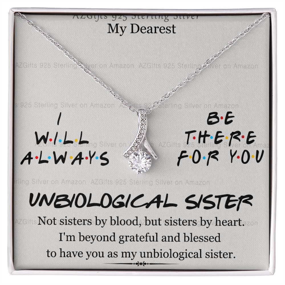 To My Unbiological Sister Necklace Pendant Gift for Soul Sister Unbiological Sister Gift for Women Girls My Unbiological Sister Jewelry Birthday Gift Idea 301 Alluring Beauty Necklace