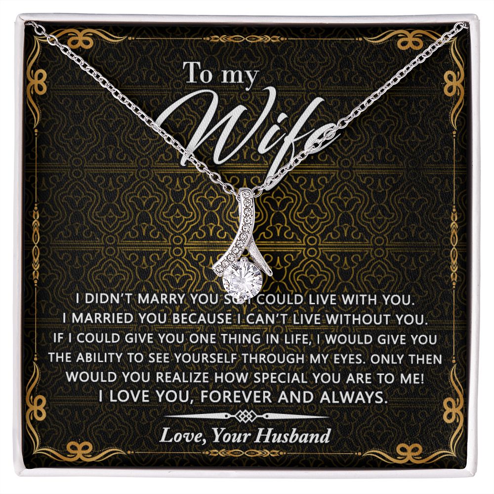 Birthday Gifts For Wife, Necklace Gifts For Wife From Husband, To My Wife Jewelry For Women , To My Wife Necklace  from Husband Wedding Anniversary Present For Wife, Beautiful Wife Jewelry Christmas25 Alluring Beauty Necklace