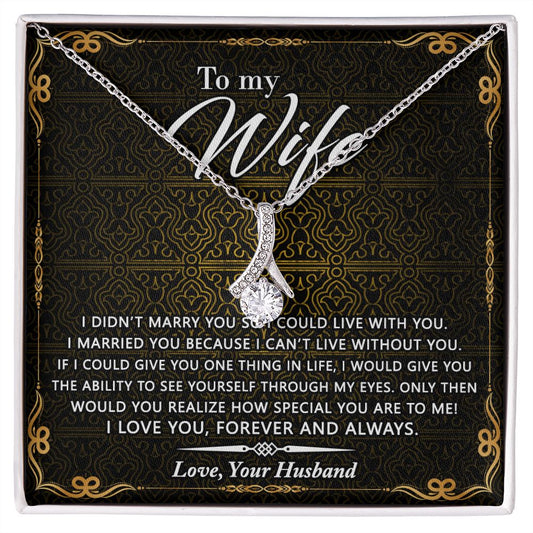 Birthday Gifts For Wife, Necklace Gifts For Wife From Husband, To My Wife Jewelry For Women , To My Wife Necklace  from Husband Wedding Anniversary Present For Wife, Beautiful Wife Jewelry Christmas25 Alluring Beauty Necklace