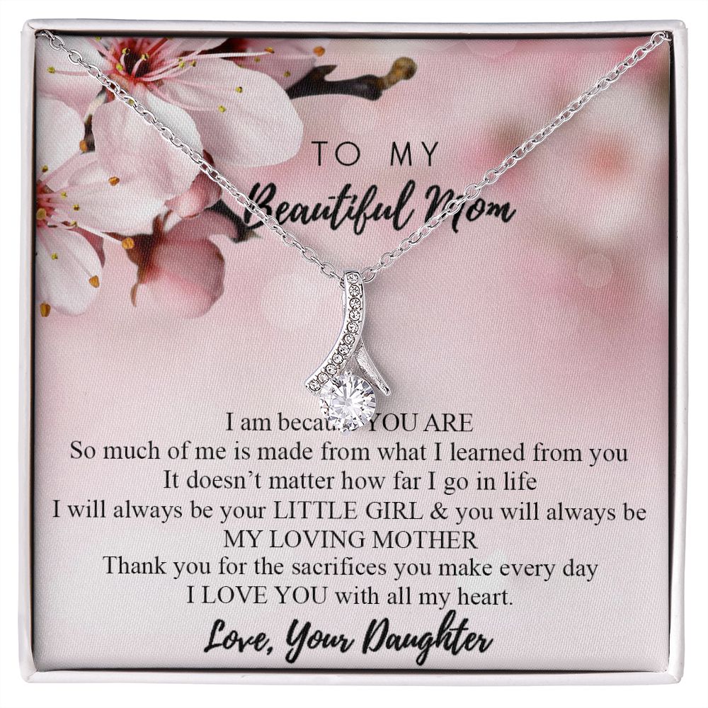 Mom Necklace Gifts for Mom from Daughter to Mom Gifts for Mothers Day from Daughter, To My Mom Necklace from Daughter to Mom Birthday Gifts Necklace with Message Card and Gift Box2246 Alluring Beauty Necklace