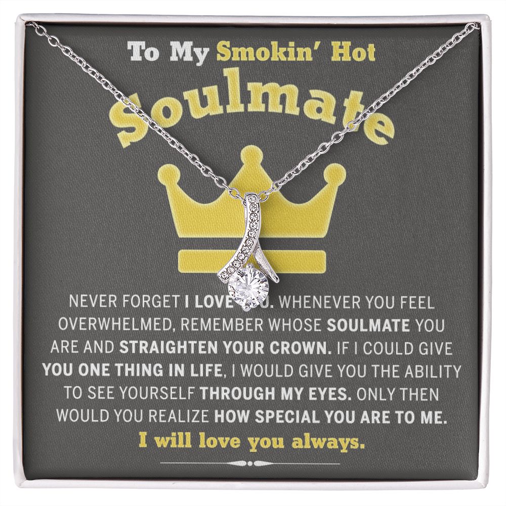 To My Soulmate Necklace for Women Birthday Valentines Day Jewelry Gifts For My Wife with Message Card Box Personalized Gift Present Pendant for Future Wife Soulmate Girlfriend Love 8 Alluring Beauty Necklace