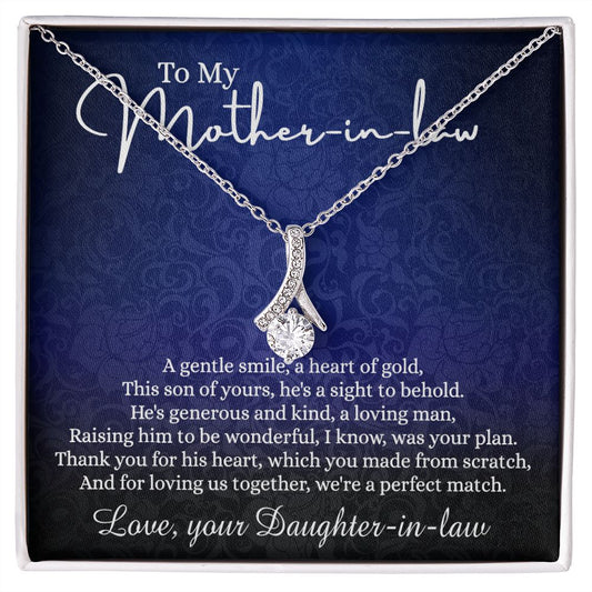 To My Mother in Law Necklace, Mother in Law Gift, Necklace for Mother in Law Jewelry Gift to My Mother-in-law on Wedding Day Mother's day gift for Mother in Law Birthday gift Alluring Beauty Necklace