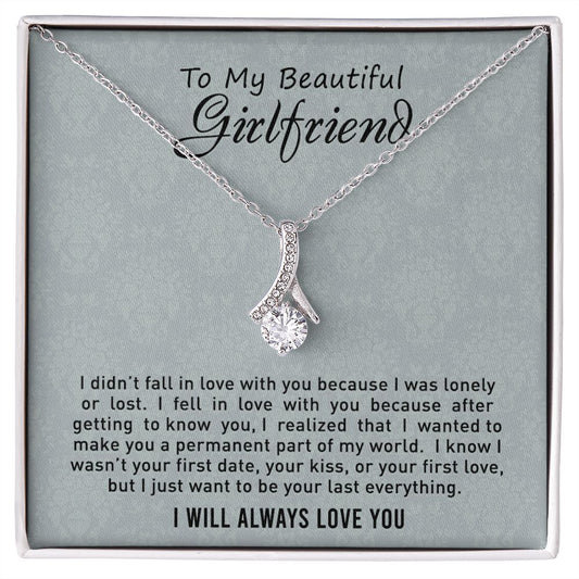 To My Girlfriend Necklace from Boyfriend, Personalized Necklace for Women, Luxury Necklace for Girlfriend, Wedding Anniversary Present For Her, Girlfriend Gift Jewelry Christmas Birthday Gift2 Alluring Beauty Necklace