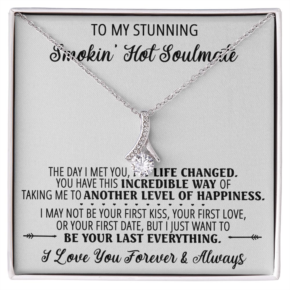 To My Smokin Hot Soulmate Necklace - Wife Gifts From Husband To My Wife Necklace, Gift for Her Romantic, Girlfriend Gifts Necklace for Wife from Men Includes Message Card and Gift Box 1 Alluring Beauty Necklace