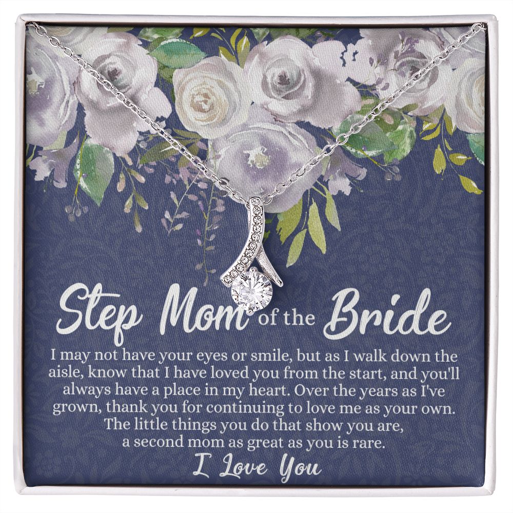 To My Stepmother of the Bride Necklace, Stepmother of the Bride Gifts Idea, Necklace for Stepmom of the Bride Gifts, Wedding Gifts for Stepmom, Gifts for Step Mother of the Bride Alluring Beauty Necklace