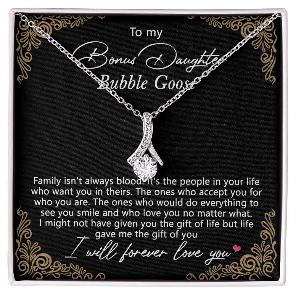 Bonus Daughter Gifts From Stepdad, Step Daughter Gifts From Stepmom, Stepdaughter Gifts From Stepdad, Father Stepdaughter Necklace, To My Bonus Daughter Necklaces, Christmas Gifts For Bonus9 Alluring Beauty Necklace