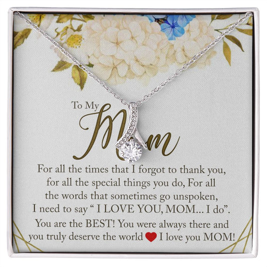 To My Mom Necklace, Gift For Mom, Mother's Day Gift from Daughter, Mom Jewelry Gift for Mothers Day, Birthday Gift for Mother, Moms Gift from Daughter Son, Necklace for Mom Mother 16 Alluring Beauty Necklace