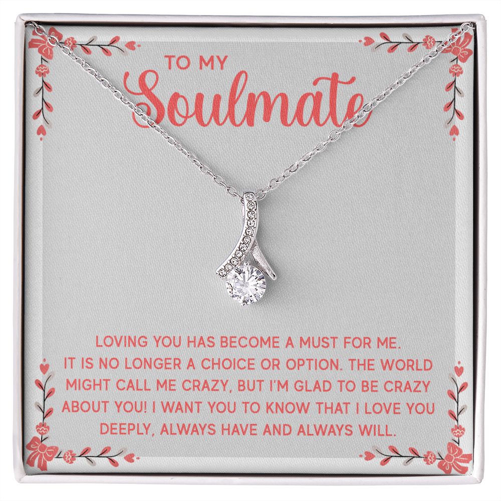 To My Soulmate Necklace for Women Birthday Christmas Jewelry Gifts For My Wife with Message Card Box Personalized Gift Present Pendant for Future Wife Soulmate Girlfriend Love 14 Alluring Beauty Necklace