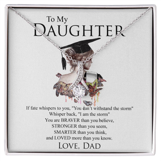 Mother Daughter Gift Ideas, To My Daughter Gift Necklace from Mom, Jewelry Pendant Present for Daughter, Birthday Christmas Gift Graduation Gifts for Daughters, Mother and Daughter Necklace 25 Alluring Beauty Necklace