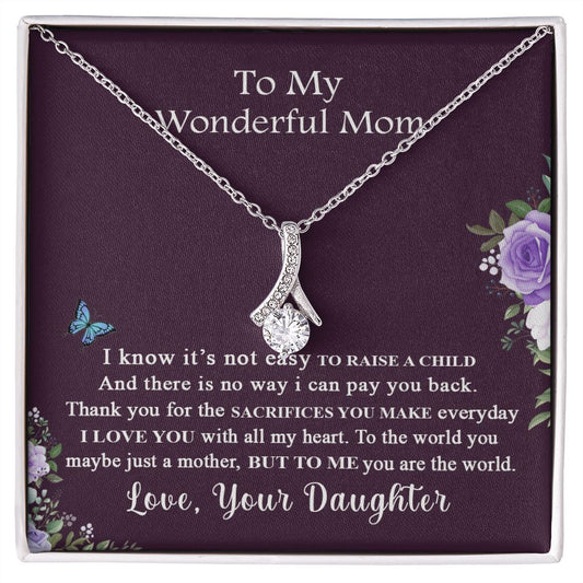 Mom Necklace Gifts for Mom from Daughter to Mom Gifts for Mothers Day from Daughter, To My Mom Necklace from Daughter to Mom Birthday Gifts Necklace with Message Card and Gift Box2231 Alluring Beauty Necklace