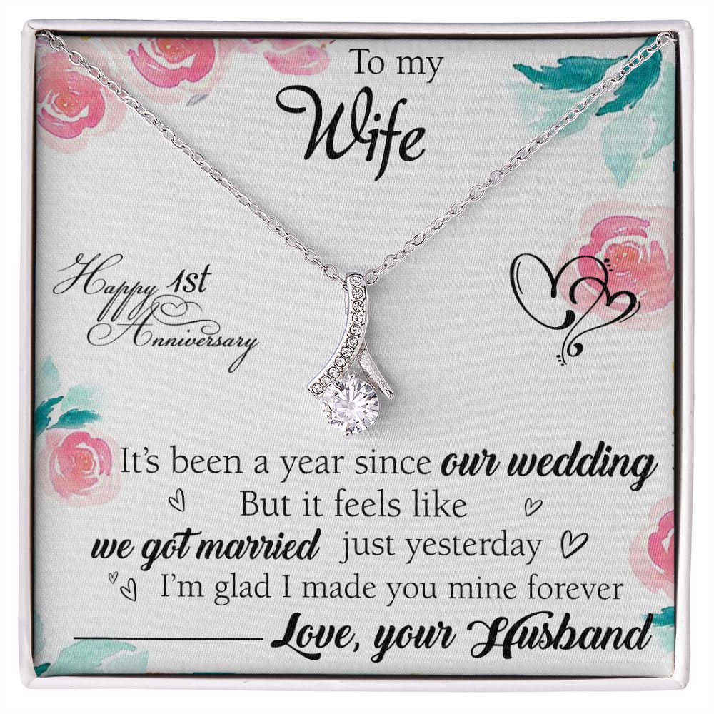 To My Wife Necklace, Wedding Anniversary Jewelry For Women, Necklace For Wife from Husband, Gift For Wife Birthday Gifts From Husband Necklace, Jewelry With Message Card In A Gift Box2 Alluring Beauty Necklace