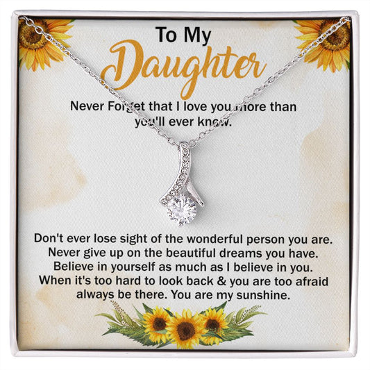 Mother Daughter Gift Ideas, To My Daughter Gift Necklace from Mom, Jewelry Pendant Present for Daughter, Birthday Christmas Gift Graduation Gifts for Daughters, Mother and Daughter Necklace 29 Alluring Beauty Necklace
