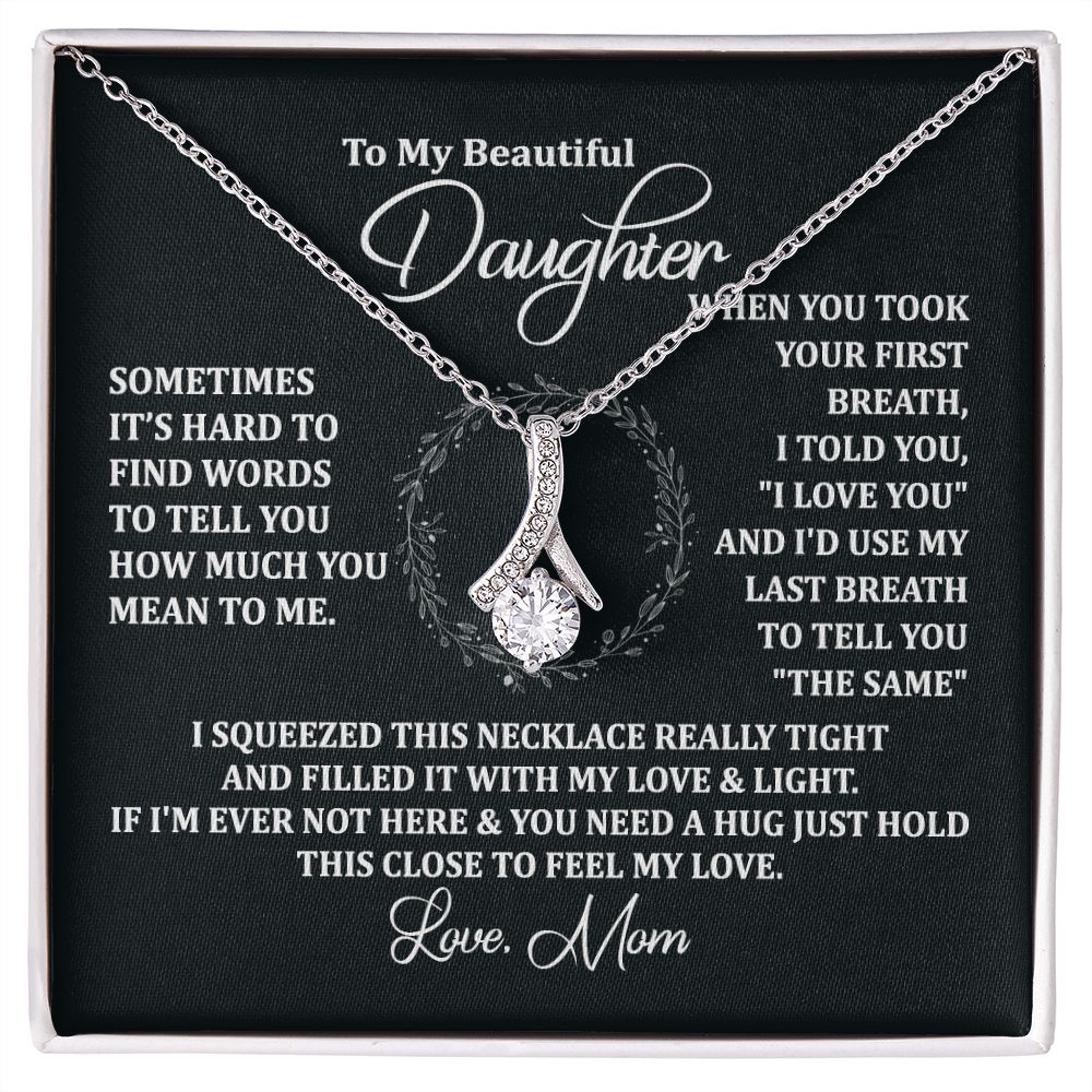 Mother Daughter Gift Ideas, To My Daughter Gift Necklace from Mom, Jewelry Pendant Present for Daughter, Birthday Christmas Gift Graduation Gifts for Daughters, Mother and Daughter Necklace 2135 Alluring Beauty Necklace