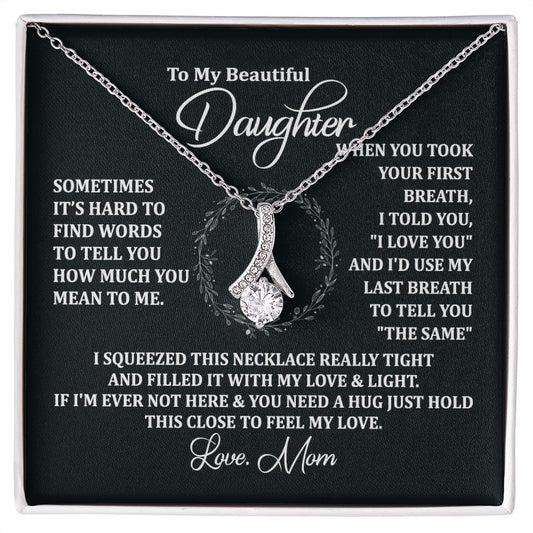 Mother Daughter Gift Ideas, To My Daughter Gift Necklace from Mom, Jewelry Pendant Present for Daughter, Birthday Christmas Gift Graduation Gifts for Daughters, Mother and Daughter Necklace 2135 Alluring Beauty Necklace