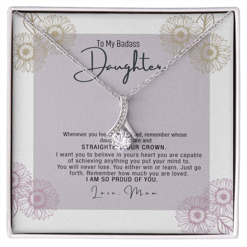 Bonus Daughter Gifts From Stepdad, Step Daughter Gifts From Stepmom, Stepdaughter Gifts From Stepdad, Father Stepdaughter Necklace, To My Bonus Daughter Necklaces, Christmas Gifts For Bonus5 Alluring Beauty Necklace