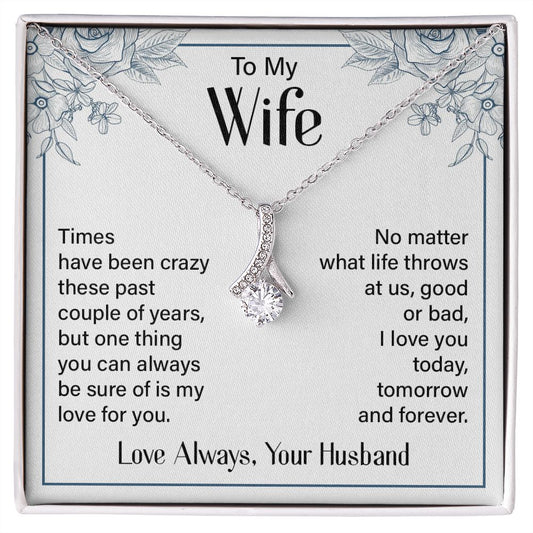 To My Wife Necklace from Husband, Personalized Necklace for Women, Luxury Necklace for Wife from Man Men, Wedding Anniversary Present For Wife, Beautiful Wife Jewelry Christmas Birthday Gift For Wife20 Alluring Beauty Necklace
