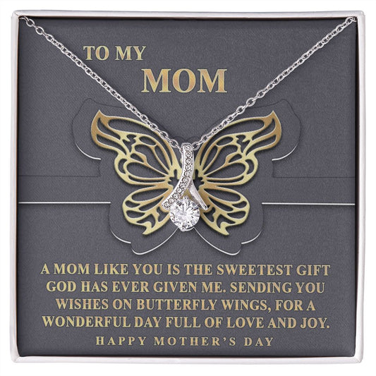 To My Mom Necklace, Gift For Mom, Mother's Day Gift from Daughter, Mom Jewelry Gift for Mothers Day, Birthday Gift for Mother, Moms Gift from Daughter Son, Necklace for Mom Mother 12 Alluring Beauty Necklace