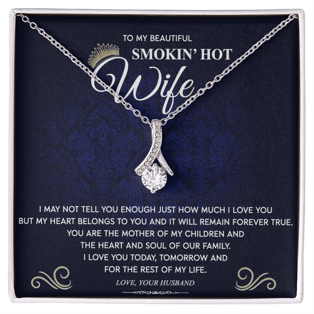 To My Wife Necklace from Husband, Personalized Necklace for Women, Luxury Necklace for Wife from Man Men, Wedding Anniversary Present For Wife, Beautiful Wife Jewelry Christmas Birthday Gift For Wife10 Alluring Beauty Necklace