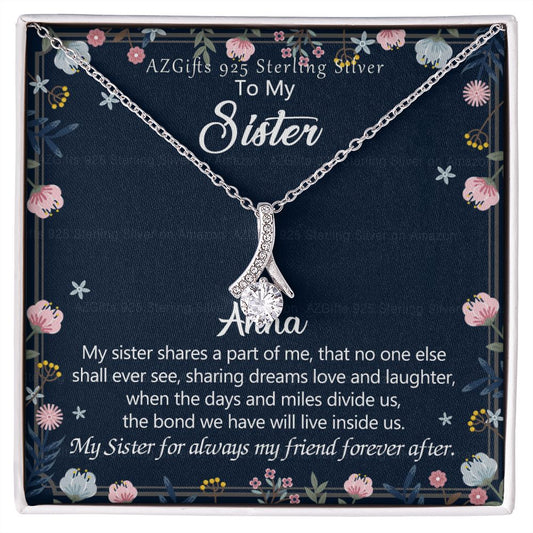 To My Sister Necklace, Pendant Inspirational Jewelry for Women Teen Girl, Keepsake Family and Friendship Gifts, Gift for Sisters, Necklace for Sisters, Sisters Jewelry 301 Alluring Beauty Necklace