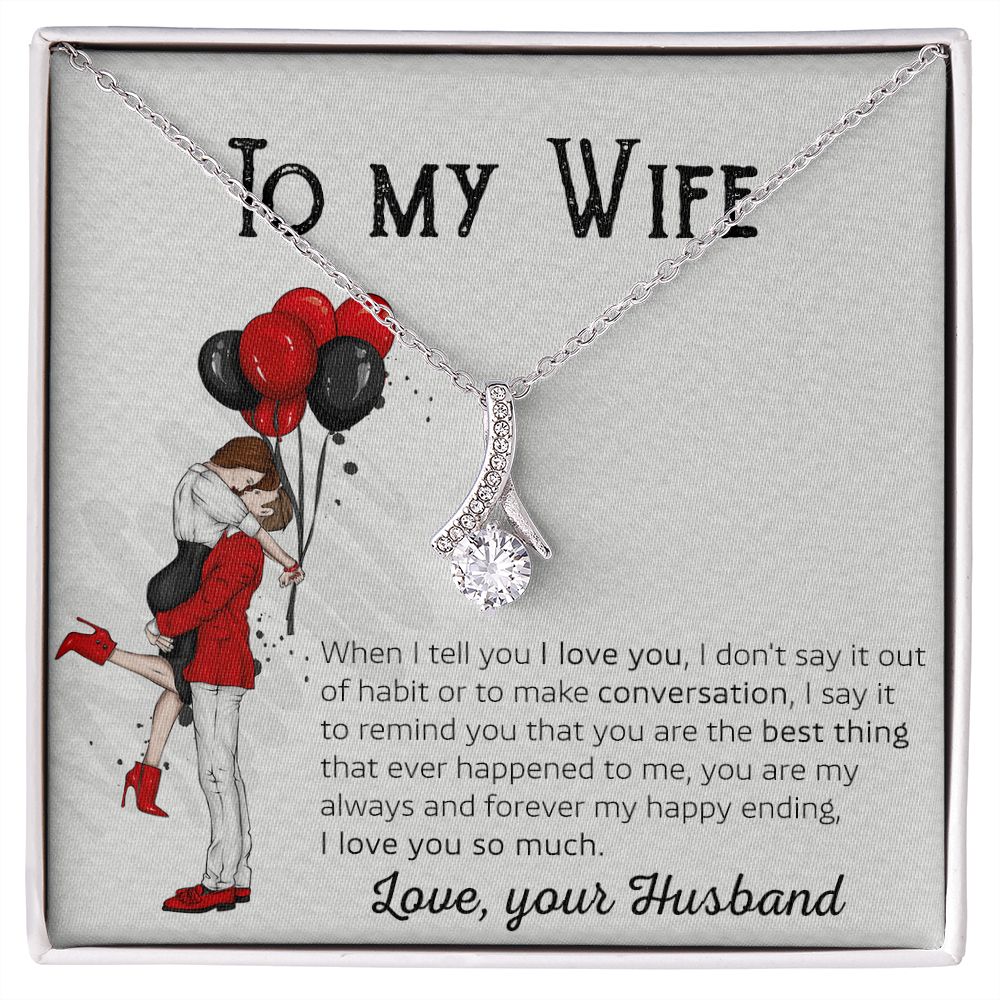 Birthday Gifts For Wife, Necklace Gifts For Wife From Husband, To My Wife Jewelry For Women , To My Wife Necklace  from Husband Wedding Anniversary Present For Wife, Beautiful Wife Jewelry Christmas 7 Alluring Beauty Necklace