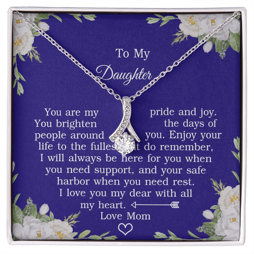 Mother Daughter Gift Ideas, To My Daughter Gift Necklace from Mom, Jewelry Pendant Present for Daughter, Birthday Christmas Gift Graduation Gifts for Daughters, Mother and Daughter Necklace 2137 Alluring Beauty Necklace