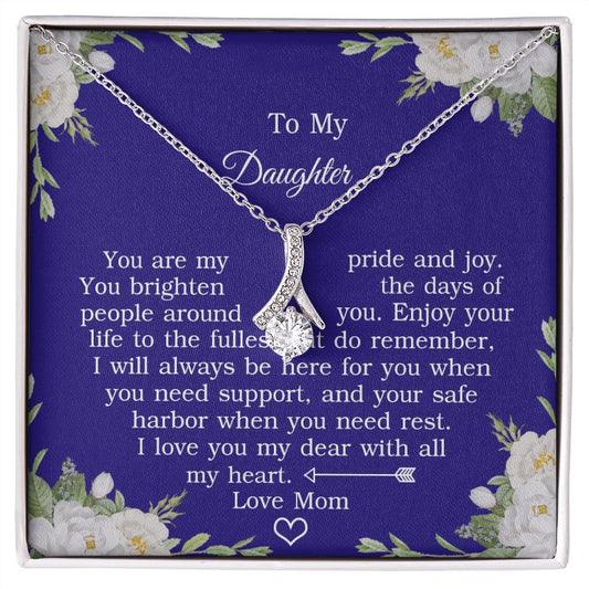 Mother Daughter Gift Ideas, To My Daughter Gift Necklace from Mom, Jewelry Pendant Present for Daughter, Birthday Christmas Gift Graduation Gifts for Daughters, Mother and Daughter Necklace 2137 Alluring Beauty Necklace
