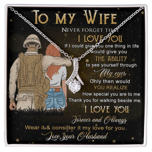 Birthday Gifts For Wife, Necklace Gifts For Wife From Husband, To My Wife Jewelry For Women , To My Wife Necklace  from Husband Wedding Anniversary Present For Wife, Beautiful Wife Jewelry Christmas21 Alluring Beauty Necklace