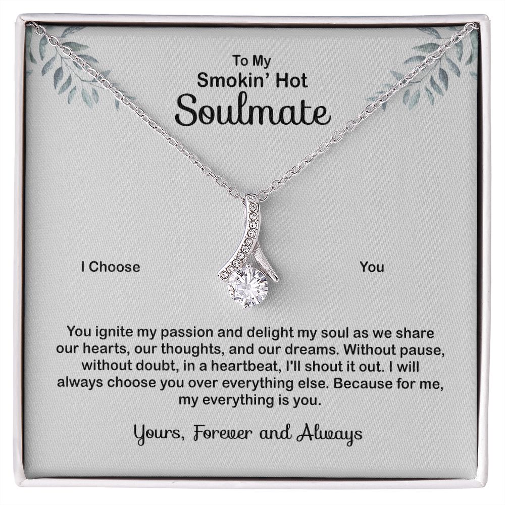 To My Soulmate Necklace for Women Birthday Valentines Day Jewelry Gifts For My Wife with Message Card Box Personalized Gift Present Pendant for Future Wife Soulmate Girlfriend Love 4 Alluring Beauty Necklace
