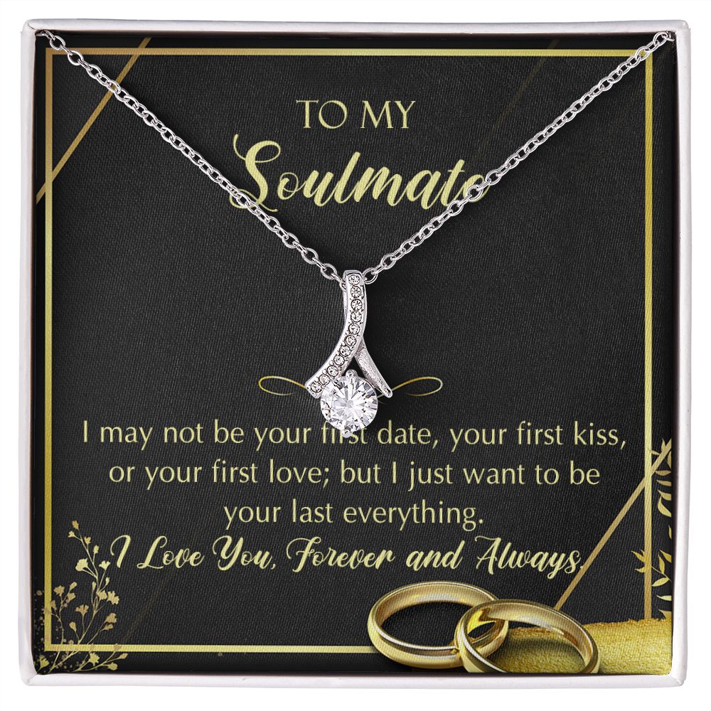 To My Soulmate Necklace for Women Birthday Christmas Jewelry Gifts For My Wife with Message Card Box Personalized Gift Present Pendant for Future Wife Soulmate Girlfriend Love 28 Alluring Beauty Necklace