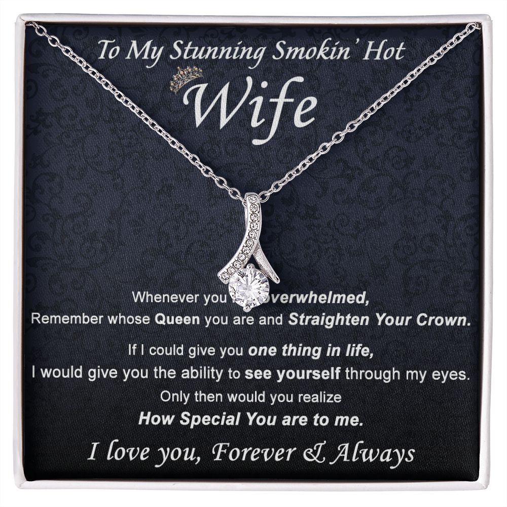 To My Wife Necklace from Husband, Personalized Necklace for Women, Luxury Necklace for Wife from Man Men, Wedding Anniversary Present For Wife, Beautiful Wife Jewelry Christmas Birthday Gift For Wife21 Alluring Beauty Necklace