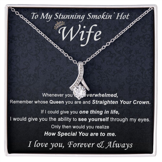 To My Wife Necklace from Husband, Personalized Necklace for Women, Luxury Necklace for Wife from Man Men, Wedding Anniversary Present For Wife, Beautiful Wife Jewelry Christmas Birthday Gift For Wife21 Alluring Beauty Necklace