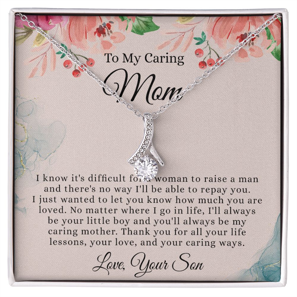 To My Mom Necklace, Mom Gift From Son, Mom gifts, Gift for Mom From Son, Mom Mothers Day Gift From Son, To my Mom Necklace, Mom Gift Necklace, Mother Birthday Gift From Son Alluring Beauty Necklace