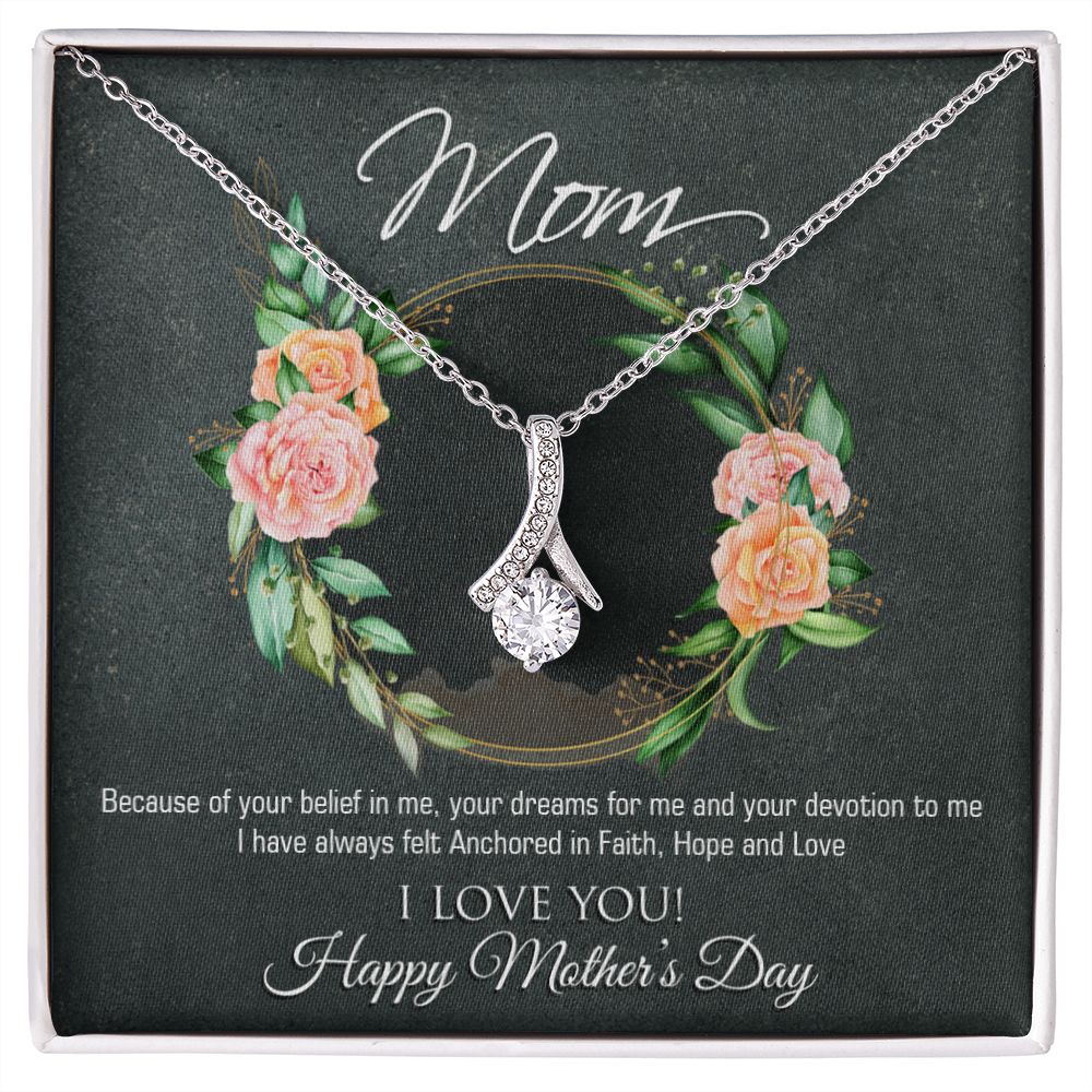 To My Mom Flower Necklace Pendant Gift From Daughter Your Belief In Me With Message Card Gift For Mom Alluring Beauty Necklace