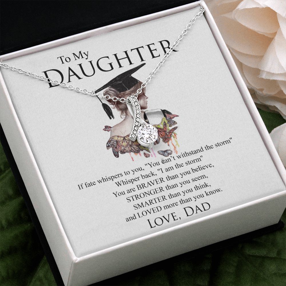 Mother Daughter Gift Ideas, To My Daughter Gift Necklace from Mom, Jewelry Pendant Present for Daughter, Birthday Christmas Gift Graduation Gifts for Daughters, Mother and Daughter Necklace 25 Alluring Beauty Necklace