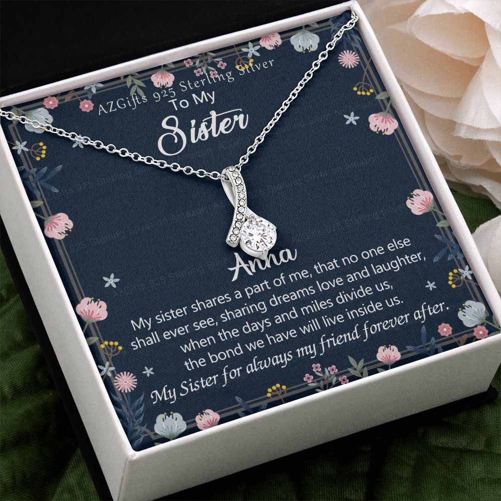 To My Sister Necklace, Pendant Inspirational Jewelry for Women Teen Girl, Keepsake Family and Friendship Gifts, Gift for Sisters, Necklace for Sisters, Sisters Jewelry 301 Alluring Beauty Necklace