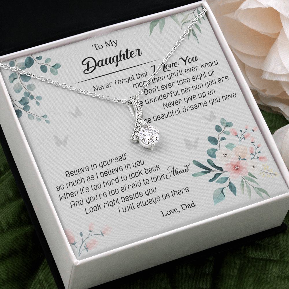 Jewelry Pendant Present for Daughter, To My Daughter Gift Necklace from Mom, Mother Daughter Gift Ideas, Birthday Christmas Gift Graduation Gifts for Daughters, Mother and Daughter Necklace 20 Alluring Beauty Necklace