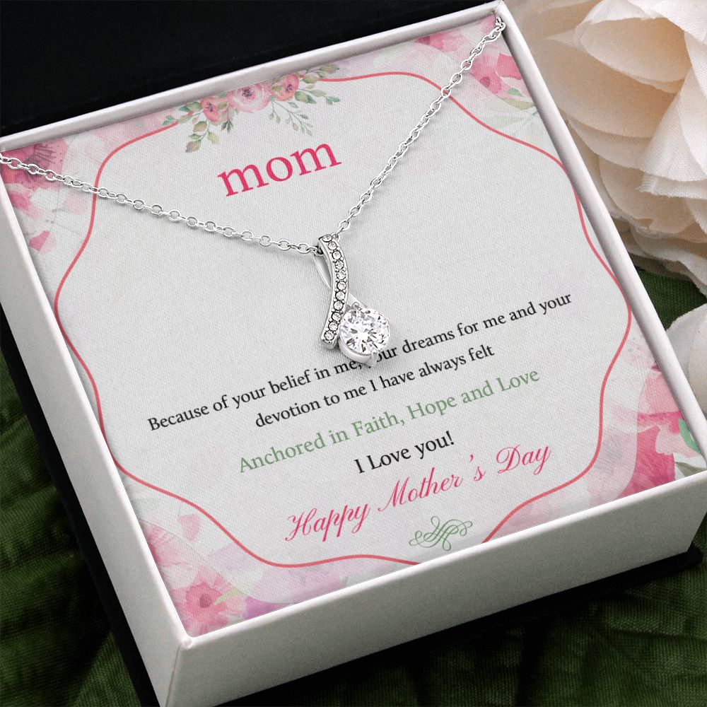 Mom Necklace Gifts for Mom from Daughter to Mom Gifts for Mothers Day from Daughter, To My Mom Necklace from Daughter to Mom Birthday Gifts Necklace with Message Card and Gift Box12 Alluring Beauty Necklace