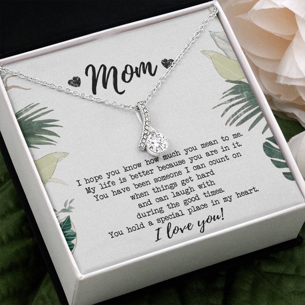 Mothers Day Gift, Gift for Mom, Birthday, Heart Necklace, Mother Daughter Necklace, Gifts for Mom from Daughter, from Son to Mom Alluring Beauty Necklace