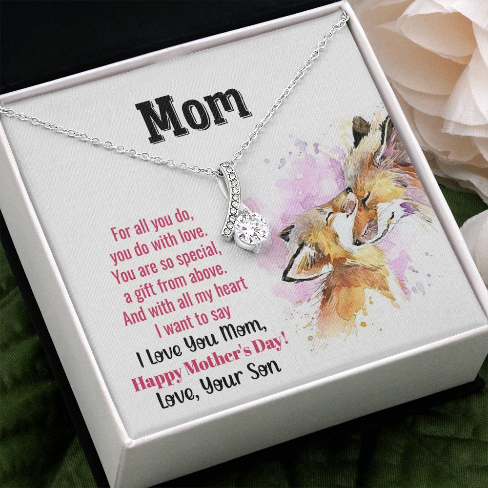 Mom Necklace Gifts for Mom from Daughter to Mom Gifts for Mothers Day from Daughter, To My Mom Necklace from Daughter to Mom Birthday Gifts Necklace with Message Card and Gift Box2241 Alluring Beauty Necklace