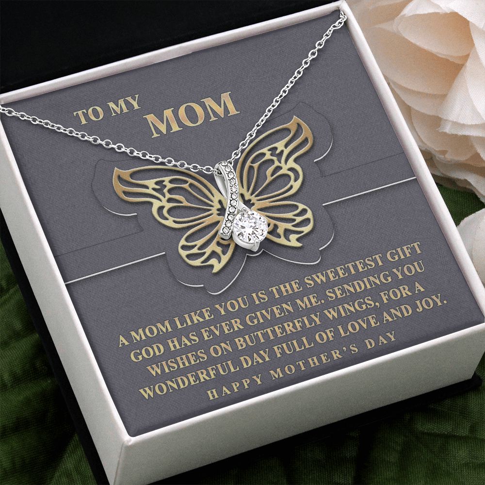 To My Mom Necklace, Gift For Mom, Mother's Day Gift from Daughter, Mom Jewelry Gift for Mothers Day, Birthday Gift for Mother, Moms Gift from Daughter Son, Necklace for Mom Mother 12 Alluring Beauty Necklace