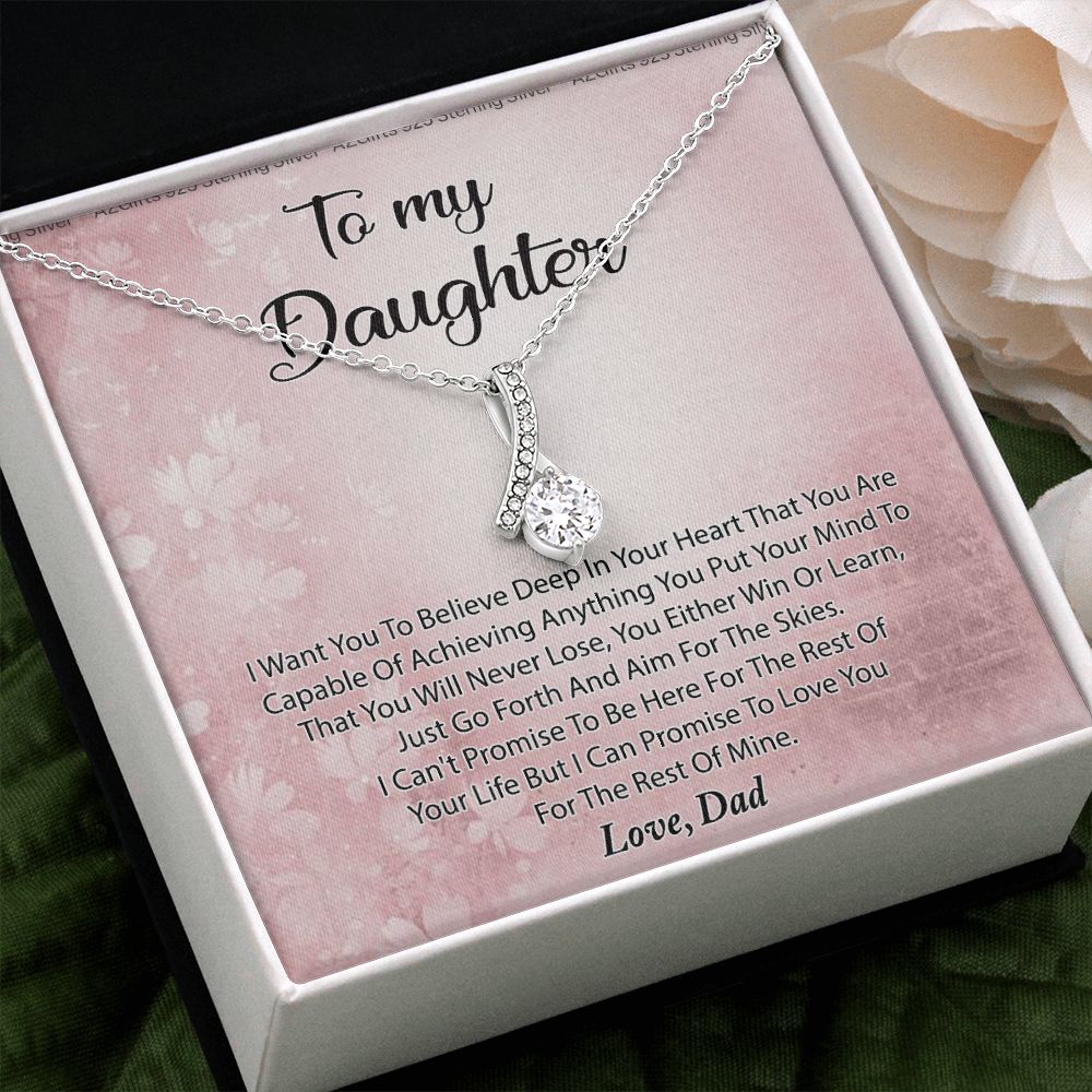 To My Daughter Necklace Gift From Mom I Love You Forever and Always Hearts Necklace For Daughter Present for Birthday Anniversary Christmas Valentine's Day Alluring Beauty Necklace