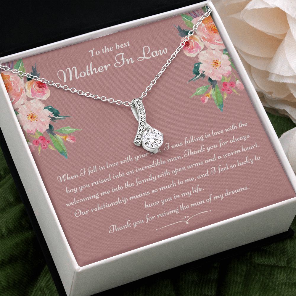 To The Best Mother In Law Gifts, Love Knot Necklace, Mother's Day Necklace Gifts Alluring Beauty Necklace