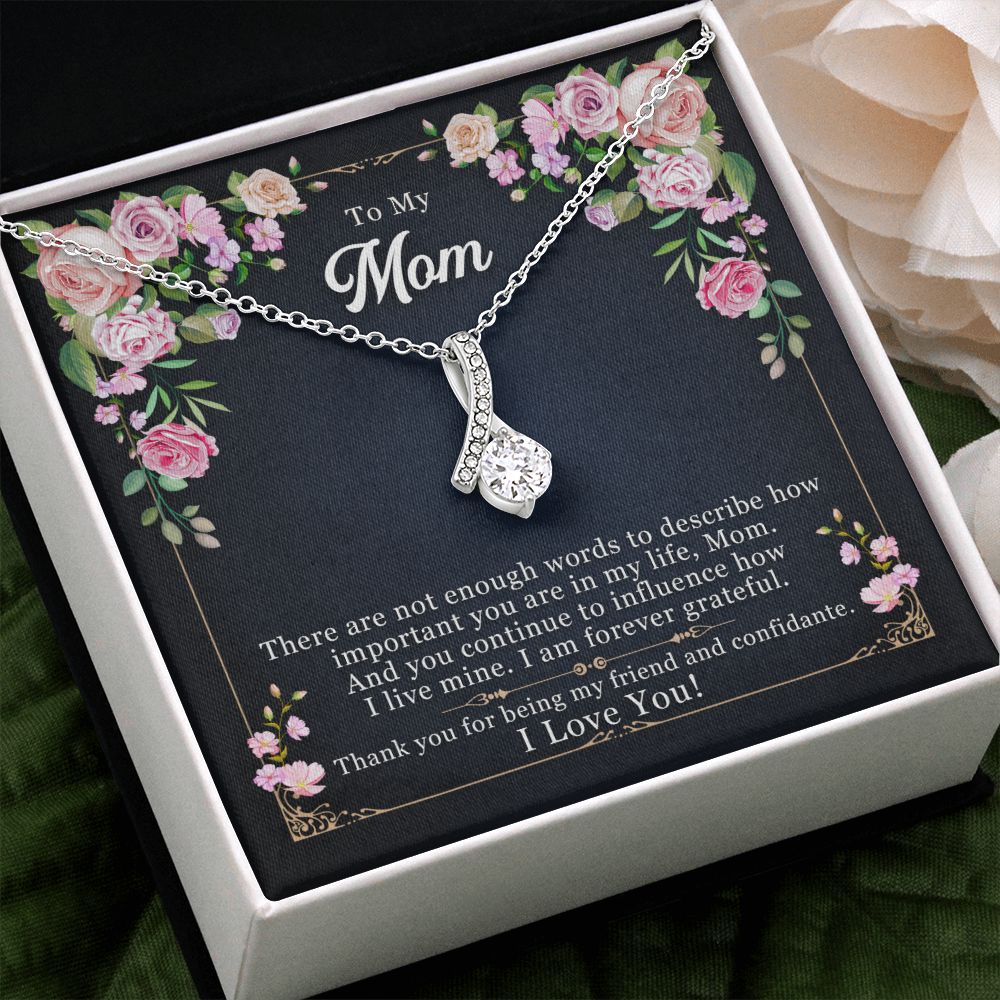 To My Mom Necklace Pendant Gift From Daughter Thank You For Being My Friend And Confidant With Message Card Gift For Mom Alluring Beauty Necklace