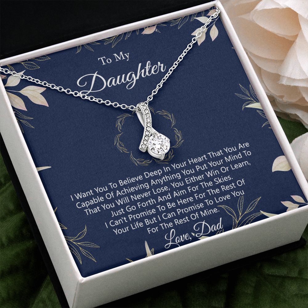 Gift For Daughter from Dad Daughter Father Necklace for Daughter Gift from Dad To My Daughter Necklace Daughters Birthday Christmas Jewelry Birthday Gifts for Women Girls Alluring Beauty Necklace