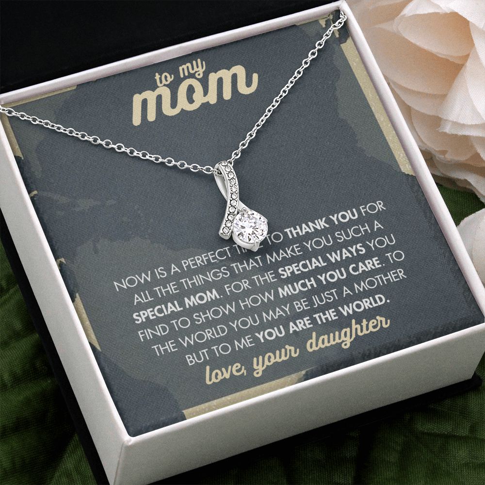 Mom Necklace Gifts for Mom from Daughter to Mom Gifts for Mothers Day from Daughter, To My Mom Necklace from Daughter to Mom Birthday Gifts Necklace with Message Card and Gift Box2237 Alluring Beauty Necklace
