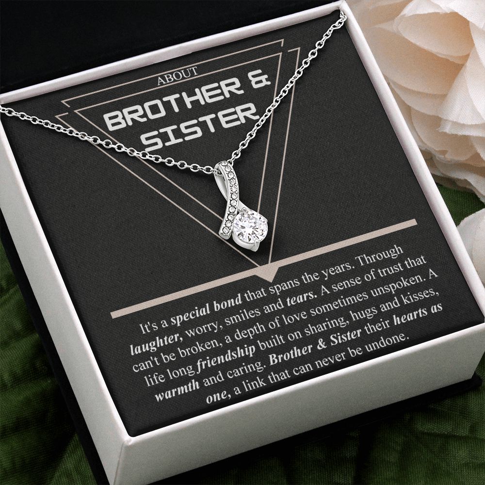 Brother & Sister Gift Necklace Cuban Link Chain Necklace Gift From Sister to Bro Alluring Beauty Necklace