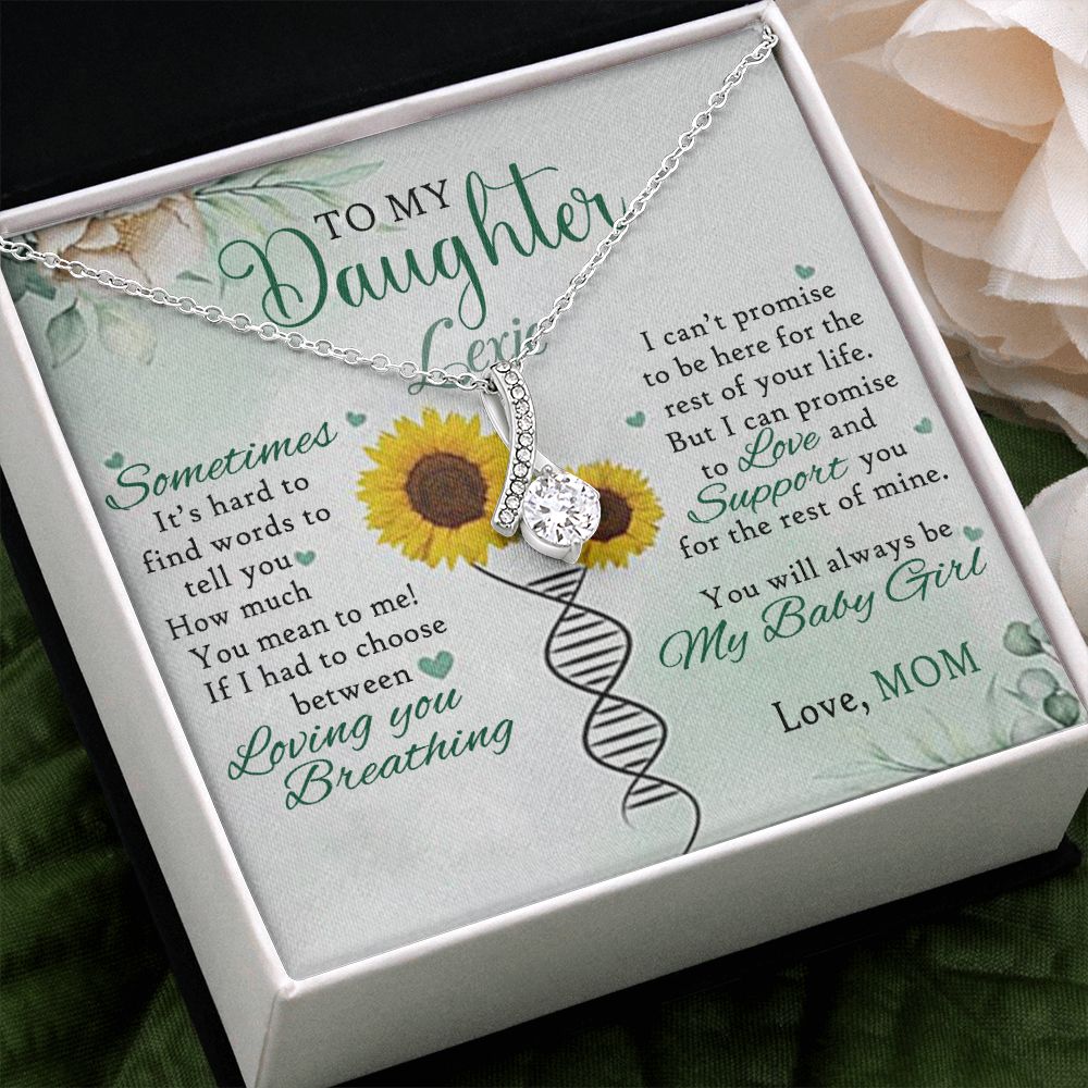 Jewelry Pendant Present for Daughter, To My Daughter Gift Necklace from Mom, Mother Daughter Gift Ideas, Birthday Christmas Gift Graduation Gifts for Daughters, Mother and Daughter Necklace 17 Alluring Beauty Necklace